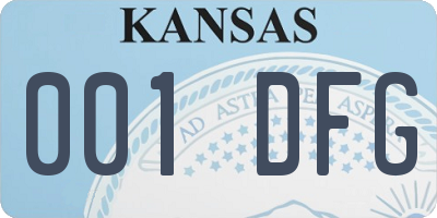 KS license plate 001DFG