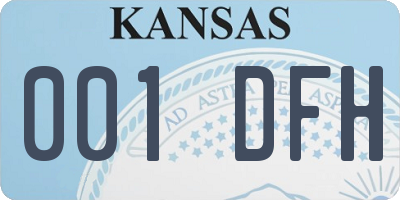 KS license plate 001DFH