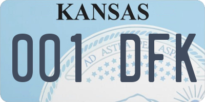 KS license plate 001DFK