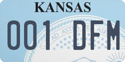 KS license plate 001DFM
