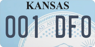 KS license plate 001DFO