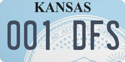 KS license plate 001DFS