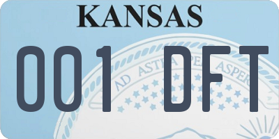 KS license plate 001DFT