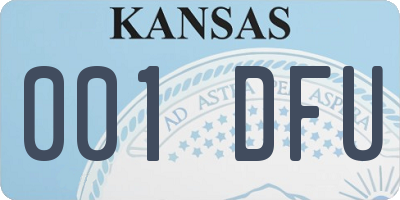 KS license plate 001DFU