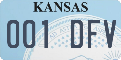 KS license plate 001DFV