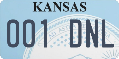 KS license plate 001DNL