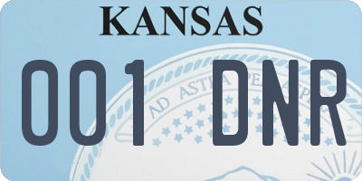 KS license plate 001DNR