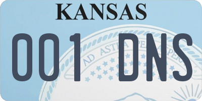 KS license plate 001DNS