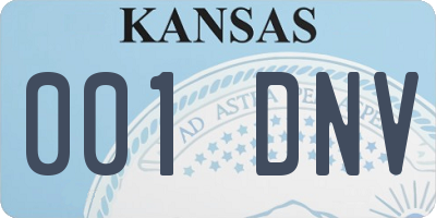 KS license plate 001DNV