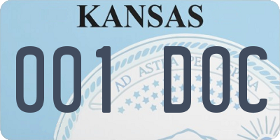KS license plate 001DOC