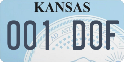KS license plate 001DOF