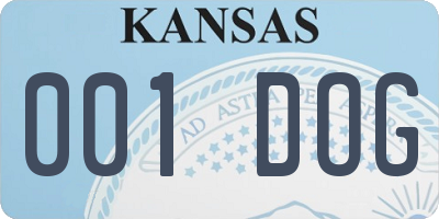 KS license plate 001DOG