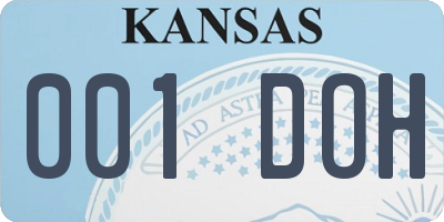 KS license plate 001DOH