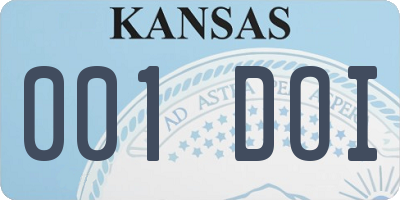 KS license plate 001DOI