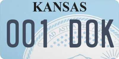 KS license plate 001DOK