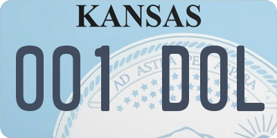 KS license plate 001DOL