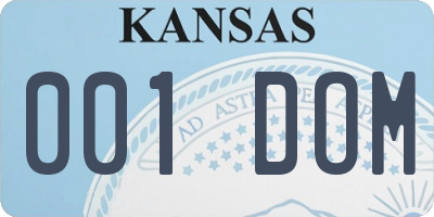 KS license plate 001DOM
