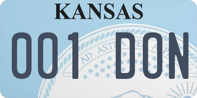 KS license plate 001DON