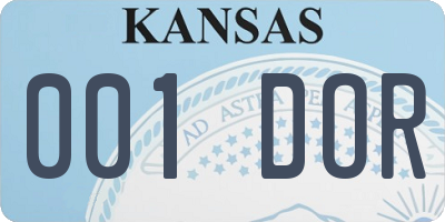 KS license plate 001DOR