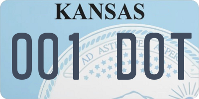 KS license plate 001DOT