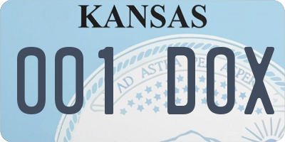 KS license plate 001DOX