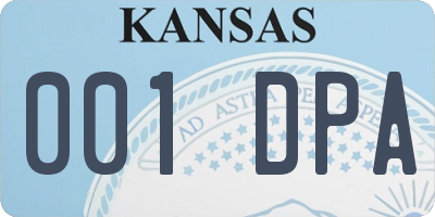 KS license plate 001DPA