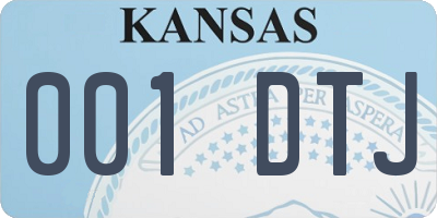KS license plate 001DTJ