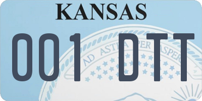KS license plate 001DTT