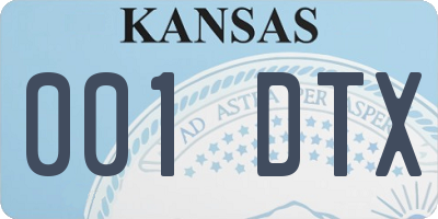 KS license plate 001DTX