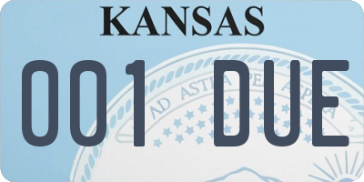KS license plate 001DUE