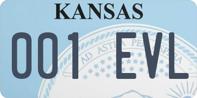 KS license plate 001EVL