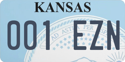 KS license plate 001EZN