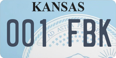 KS license plate 001FBK