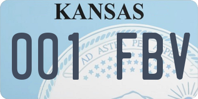 KS license plate 001FBV