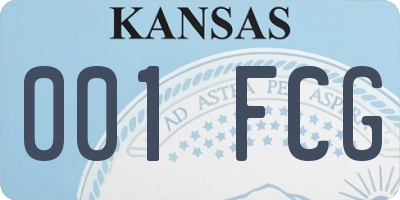 KS license plate 001FCG