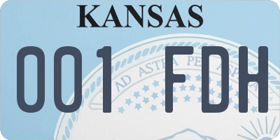 KS license plate 001FDH