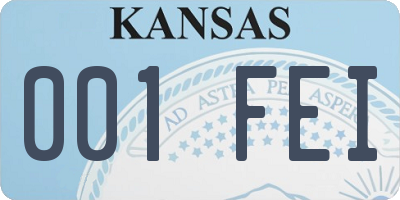 KS license plate 001FEI
