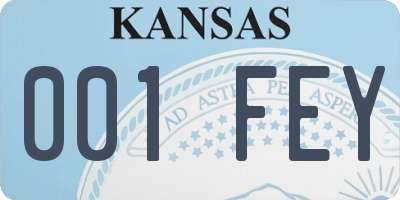 KS license plate 001FEY