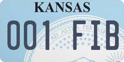 KS license plate 001FIB