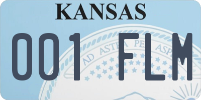 KS license plate 001FLM