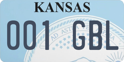 KS license plate 001GBL