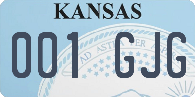 KS license plate 001GJG