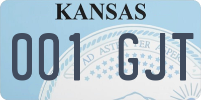 KS license plate 001GJT