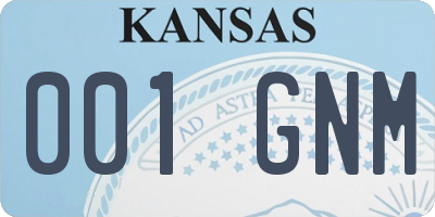 KS license plate 001GNM