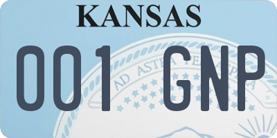 KS license plate 001GNP