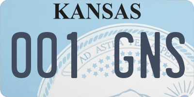 KS license plate 001GNS