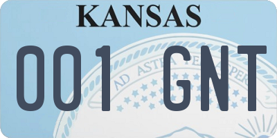 KS license plate 001GNT