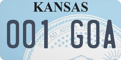 KS license plate 001GOA