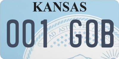 KS license plate 001GOB