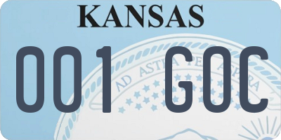 KS license plate 001GOC